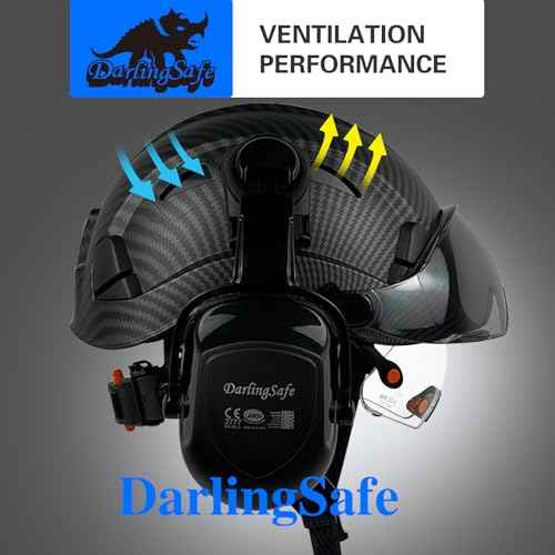 DS-A8S Matte Black Hard Hats with Visor Ear Muffs Safety Helmet Outdoor Work Head Protection ANSI Z89.1 OSHA Approved Industrial Forestry