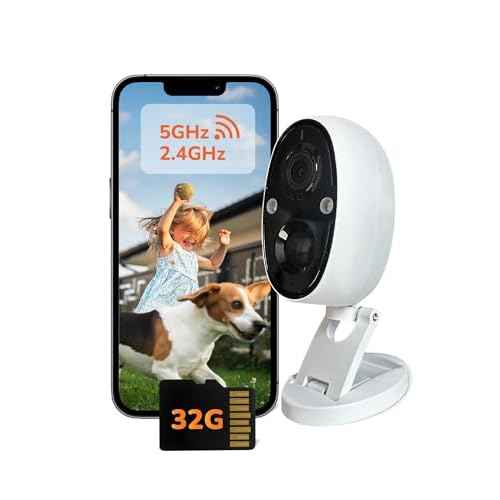 Sensforge 2.5K Indoor Outdoor Battery Camera with Smart AI Detection, Spotlight & Color Night Vision, Magnetic Mount, Dual-Band WiFi (2.4/5GHz), 32GB SD Card, Waterproof, No Monthly Fees