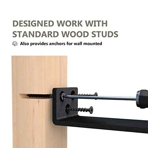 12-Pack 8 Inch Floating Shelf Brackets, Heavy Duty Hidden Shelves Bracket for Small Shelf, Kitchen Shelf, Nursery Shelf, Black Powder Coated Steel
