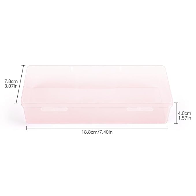 Transparent Box Storage Case for Nail Art Equipment Manicure Tool Organzing Pedicure Tool Empty Plastic Box (Pink)