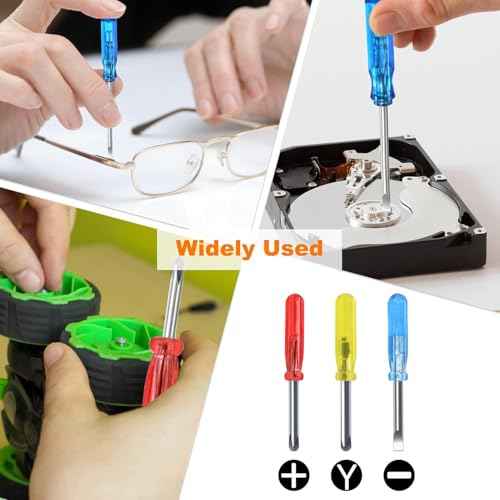 Bulk Pack Mini Screwdriver Keychain Set ? 48 Sets of Handy 3-Piece Screwdrivers in a Snap-Closure Pouch with Hook, Perfect for Men, Tool Party Favors, Christmas Gifts, and Birthday Presents