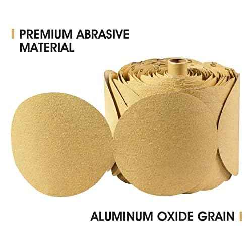 PSA Sanding Discs 6 Inch 100 PCS Sandpaper 80 Grit Self Adhesive Sandpaper Roll Premium Aluminum Oxide Sandpaper Discs with Sticky Back for Wood, Metal, and Car Paint