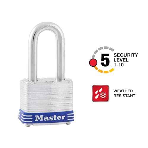 Master Lock 3QLF Outdoor Padlock with Key, 4 Pack Keyed-Alike
