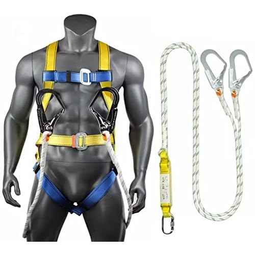 Fall Protection Safety Harness OSHA/ANSI Compliant,internal Shock Absorbing landyard&Hook