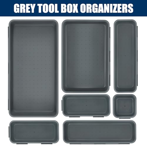 ¡¼LARGE SIZE¡½¡¼68PCS¡½Tool Box Organizer Tray Divider, ¡¼5 Size¡½Toolbox Desk Drawer Organizer, Organization and Storage Toolbox for Garage Accessories (68pcs-Grey) (68PCS 5Sizes)