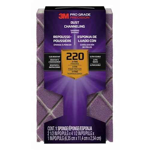 3M 2504PGP-220-UF Pro Grade Precision 220-Grit Ultra Flexible Block Sanding Sponge, 4.5" x 2.5" x 1"
