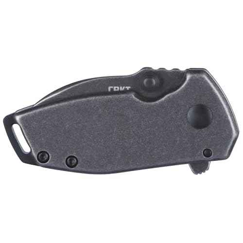 CRKT Squid Compact Everyday Carry Assisted Folding Knife with Frame Lock: Stainless Steel Plain Edge Blade, Stainless Steel Handle, Pocket Clip, 2485K