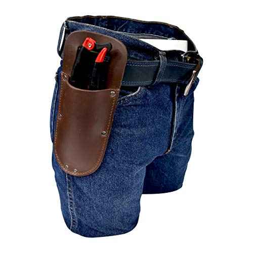 Hide & Drink, Thick Leather Holster for Pruning Shears w/Belt Loop Garden Scissors Sheath, Folding Saw, Construction & Utility Tools Pouch, Handmade Includes 101 Year Warranty