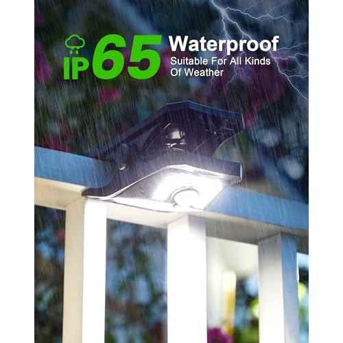 118Leds Solar Motion Sensor Lights Outdoor, Clip on Solar Lights Outdoor Waterproof, High Bright Solar Powered Security Lights for Outside Fence Chain Link Camping (4, 118 LED)