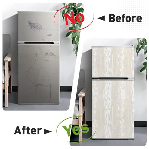 Thick Gold and White Wood Contact Paper Peel and Stick Wallpaper, Wood Grain Wallpaper for Countertops Cabinets, Waterproof Self Adhesive Removable Textured Vinyl Roll 15.7"x78"