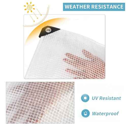 Heavy Duty Clear Tarp 16x20FT, UV Resistant, Waterproof Greenhouse Tarps with Grommets for Garden,Outdoor,Yard (10 mil)