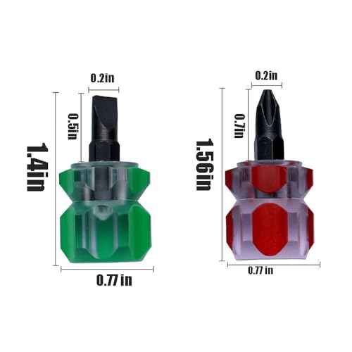 6 Pcs Mini Stubby Screwdriver Set - Ultra Short Flat Head & Phillips Screwdriver for Sewing Machine Repair