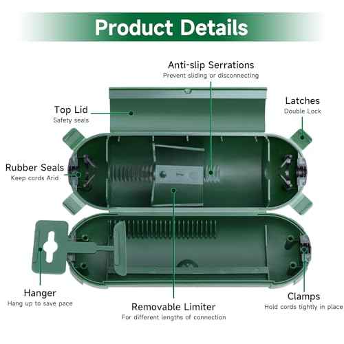 16 Pack Outdoor Extension Cord Safety Cover, IP44 Waterproof,Adjustable Compartment, Safety Housing Case, Electrical Connection Box for Power Tools, Holiday Decorative Lights, Plugs, Sockets, Green