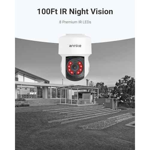 ANNKE 1080P 2MP AHD CCTV Home Surveillance Dome PT Wired Camera with 350¡Æ pan and 90¡Æ tilt, 100ft IR Night Vision, IP65 Weatherproof Security Add?On Cam for Outdoor Use, Wide Compatibility - APT200