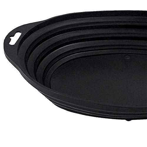 AFF Retractable Magnetic Parts Oval Tray, 12" L x 9" W, Black, 921