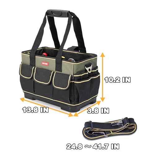 Tote Bag Organizer - 15 Inch Electrical & HVAC Tool Caddy, Tool Bags for Electricians & Maintenance Professionals