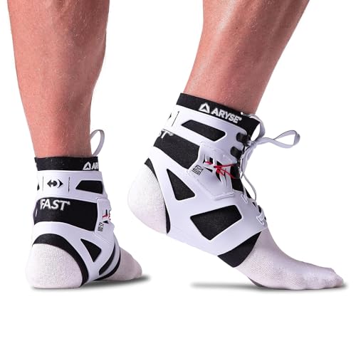 IFAST Ankle Brace - Ankle Stabilizer For Men & Women - Great For Basketball, Volleyball, Soccer & More! (X-Large, White, Single)