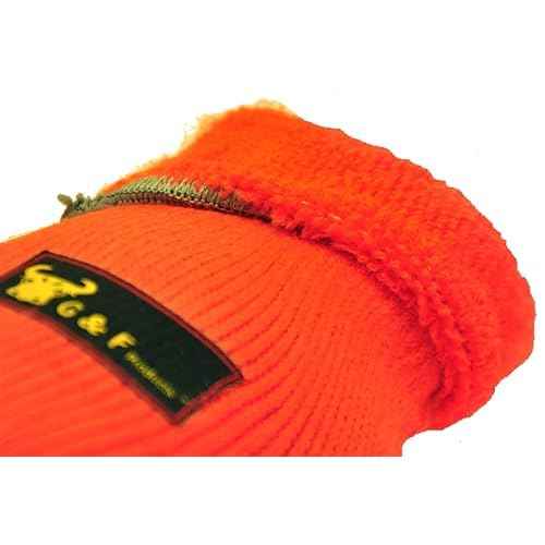 G & F Products Winter Gloves for outdoor cold weather Double Coated Windproof texured Plam and Fingers Acrylic Terry inner keep hands warm at -58F, 12 Pairs X-Large 1528XL, Orange (1528XL-DZ)