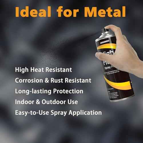 NADAMOO High Heat Spray Paint for Metal, Matte Finish BBQ & Stove Aerosol Paint - High Temperature Resistant Up to 1200¡ÆF, 4 Cans, Black