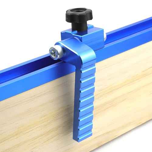 t track stop block 3-Inch Fence Flip Stop for Woodworking, Blue 2Pack