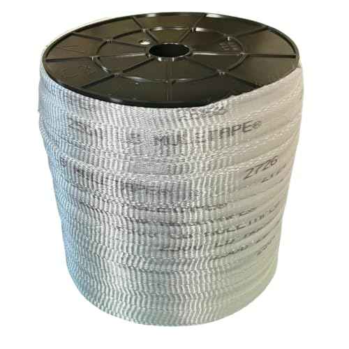 3/4" x 600ft Polyester Pull Tape - 2500LB Tensile Strength Mule Tape, Heavy Duty Webbing for Tie-Downs & Pulling - Made in USA (Misprinted Markings)