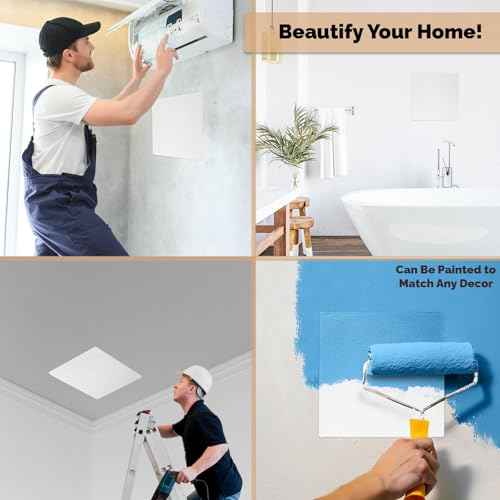 Morvat Spring Access Panel 12x12 Inch for Ceiling & Drywall, Heavy-Duty Durable ABS Plastic & Easy Install Access Box, Wall Hole Cover Plate for Plumbing & Electrical Cables & Wiring, White, 4 Pack