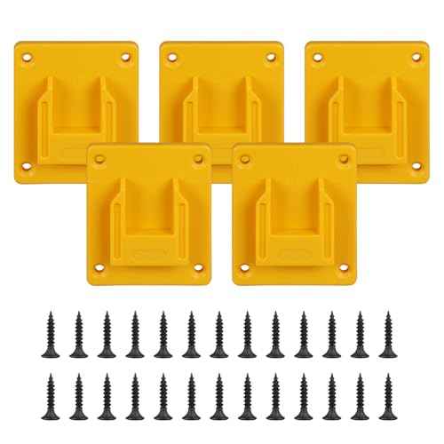 5 PCS Tool Holder Mount, Tool Holders Compatible with Dewalt 18V Li-ion Tools, Power Tool Holder Hanger with 20 Screws