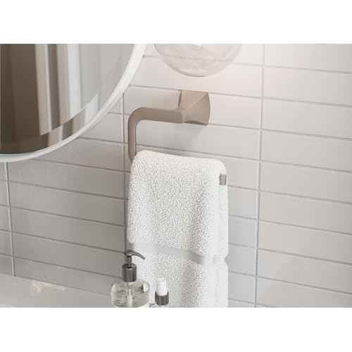 Pfister Bruxie 3-Piece Bathroom Hardware Set with Towel Bar, Towel Ring, and Toilet Paper Holder, Wall-Mounted, Spot Defense Brushed Nickel Finish, BTBBIE3GS