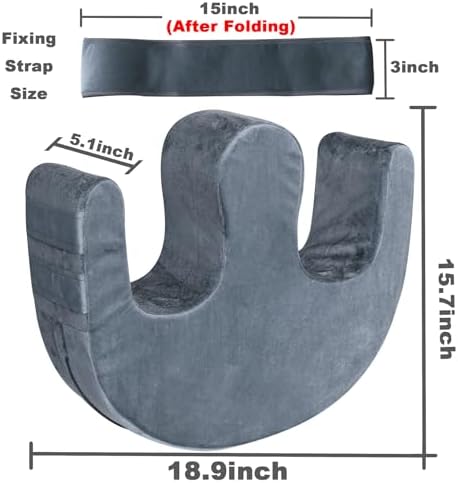 Sexysamba Bedridden Patient Turning Device with Fixing Strap Elderly Assistance Products Bed Rest Leg Pillow Patient Lift Aid Flannel Multifunctional Anti-Decubitus Nursing Products, Gray