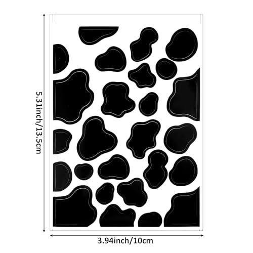 286Pcs Cow Print Stickers, Black Cow Print Decor Decals for Wall Cars Cups, Self-Adhesive Vinyl Peel and Stick Wall Decals for Bedroom Living Room Bathroom Home Wall Decor