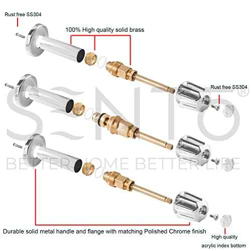 SENTO Bathtub and Shower 3 Handle Tub Trim Set For Gerber Faucets Bathtub Shower, Easy Installation, Heavy Duty Metal, Polished Chrome