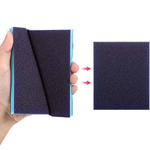 Sanding Sponge Grit Sanding Blocks, Washable and Reusable Sand Sponge Kit, 12 Pieces (Superfine Grade, Fine Grade)