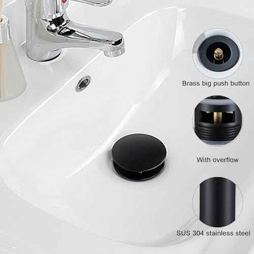 LED Bathroom Sink Faucet, Matte Black Single Hole Vanity Faucets for 1 Hole Sinks,Pop Up Drain Included. (Short, Matte Black)