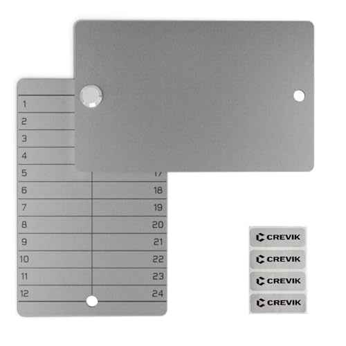 Crypto Seed Phrase Storage Set - CREVIK 2 Pcs Titanium Seed Phrase Plate Set - Offline Cold Wallet for Bitcoin Ethereum for 12-24 Words BIP39 Compatible Wallets (Ledger, Trezor, Metamask & More)