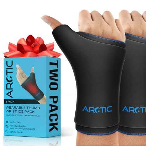 Two Pack | Wearable Thumb & Wrist Ice Pack ? Reusable Hot Cold Compression for Hand, Finger, Carpal Tunnel, Arthritis, and Tendonitis Relief (S/M)