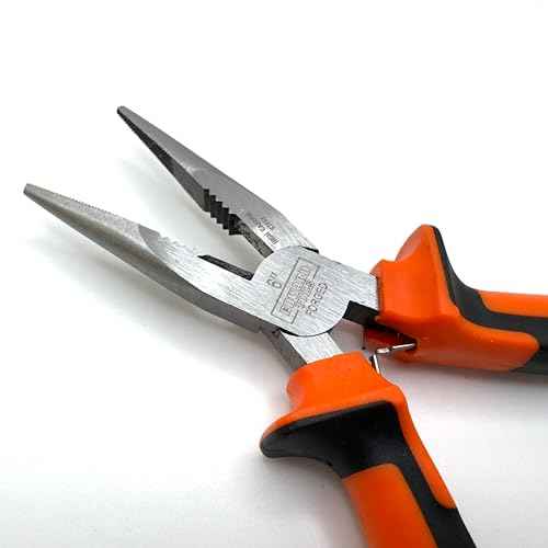 Edward Tools Pro-Grip 6" Needle Nose Pliers - Hard Carbon Steel Jaws - Spring Loaded Design for Easier Use - Ergo Soft Handle with Safety Ridge - Long Reach for Home, Fishing, Jewelry, Crafts