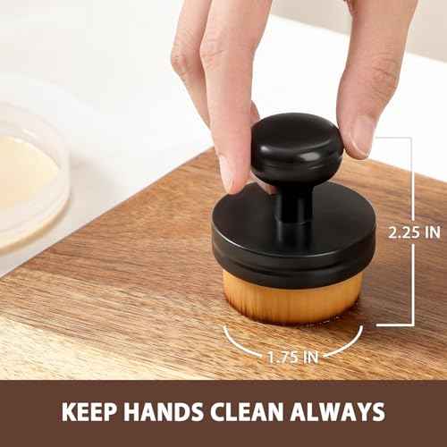 Cutting Board Oil Wax Applicator with Holder, Board Applicator for Applying Mineral Oil, Wax, Wood Oil on Cutting Boards, Spatula, Butcher Blocks, Spoon and Other Wooden Bamboo Utensils