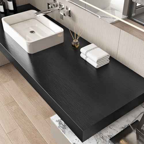 Black Stainless Steel Wallpaper Peel and Stick Backsplash Refrigerator Wrap Metallic Black Contact Paper for Cabinets Countertops Modern Furniture Upgrade Brushed Wallpaper Removable Film 15.75"¡¿78"