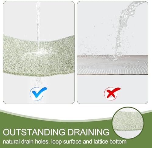 Joyhalo Shower Mats for Showers Anti Slip for Elderly, 32'' x 24'' Non Slip Bath Mat for Inside Shower, Bath Tub Mats for Bathroom Non Slip for Shower, PVC Loofah Bathroom Mats, Mint Green