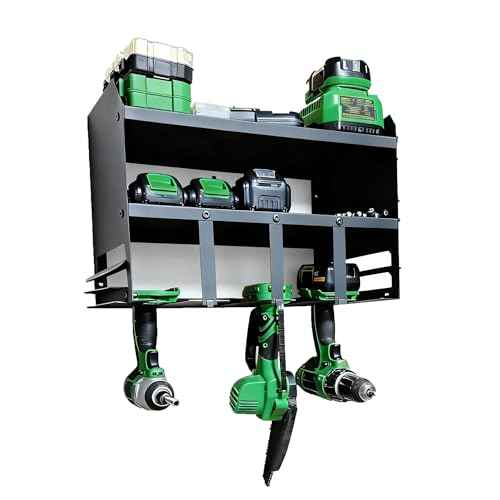 Power Tool Organizer Wall Mount, Utility Racks 3 Layers Storage Rack, Mini Chainsaw, Screwdriver, Drill Bit, battery tool organizer for Workshop Shed Pegboard Basement