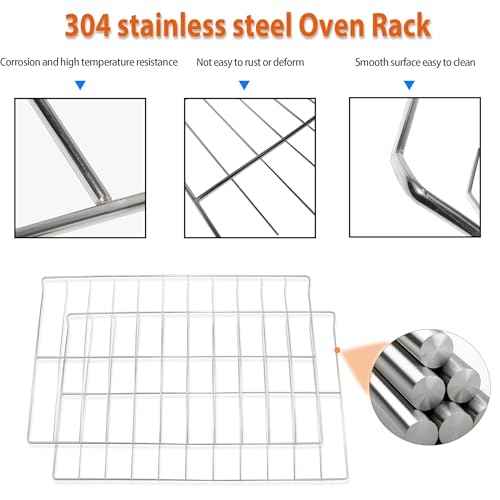 WPW10550642, W10550642 Oven Rack, Compatible with Whirlpool WFG505M0MS, WFG32000MS Replacement Parts, Compatible with Amana Series AGR3130BAW, AGR4230BAB, 304 Stainless Steel, 25"L x 15"W. 2 Pcs