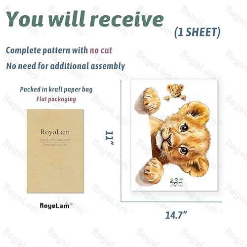 Baby Lion Wall Decals Removable Cartoon Animal Peeking Vinyl Stickers for Nursery Living Room and Kids Playroom Jungle Theme Decor Peel and Stick Wall Art