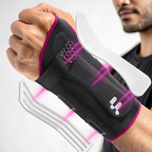 Ultra Thin Carpal Tunnel Wrist Brace, Breathable Yoga Fabric with S-Splints for Pain Relief, Tendonitis, Typing & Sleeping, Injury Recovery (Left Hand, S)