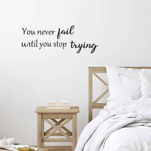 6 Sheets Decals for Walls, Inspirational Wall Stickers, Motivational Wall Decals Peel and Stick, Positive Saying Wall Art for Bedroom Office Teen Room Decor (Never Give up, Dream Big & More)