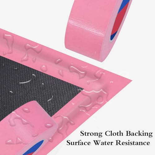 Duct Tape 55 Yards x 2 Inch Heavy Duty, No Residue, Tear by Hand & Waterproof Pink Duct Tape,Great for Packaging, Home Use, DIY, Projects and Repairs