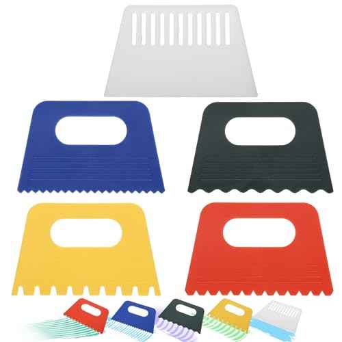 5 PCS Textured Art Tools, Plastic Paint Putty Scraper, Textured Art Supplies Scrapers, Texture Tool for DIY Graffiti Oil Painting, Drawing Plaster Texture Tools