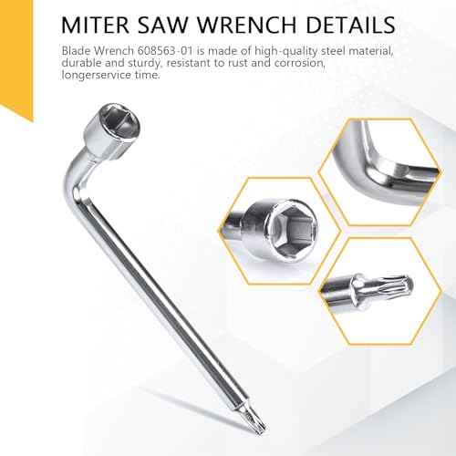 608563-01 Replacement Blade Wrench Fit for Dewalt Miter Saws DW718 DW713 DW715 DW718 DWS780 Blade Wrench Miter Saw Parts