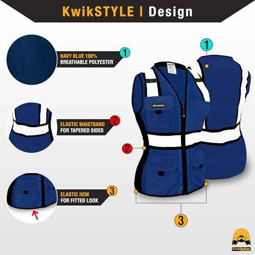 KwikSafety - Multi-Color Safety Vest for Women | Premium Reflective High Visibility Vest, ANSI Class Unrated