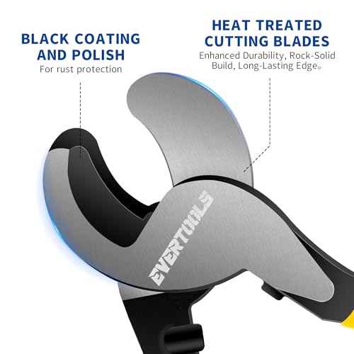 Heavy Duty Cable Cutter, 10-Inch Cable Cutting, High Leverage and Anti-Pinch Design, for Cutting Aluminum Copper Wire Cable - Includes 2 Terminals & 4 Heat Shrink Sleeves