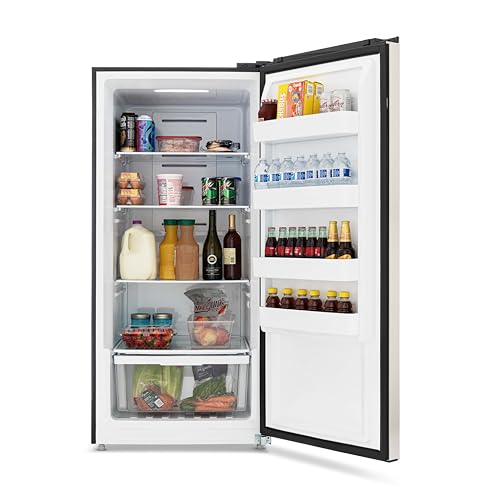Newair Upright Freezer | 13.8 Cu. Ft., Garage-Ready Stand Up Freezer with Digital Controls, Auto Defrost, Fast Freeze Mode & LED Lighting | Stainless Steel